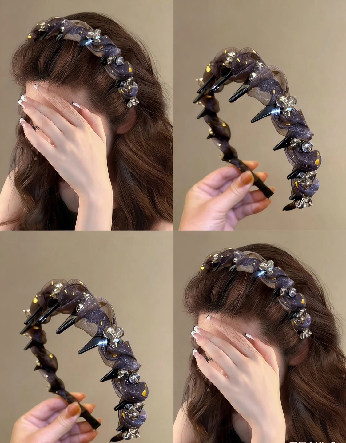 轻奢礼盒装！带齿欧根纱+水晶发箍   26Y04060-