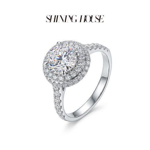 ShiningHouse[培育] 18k金钻石戒指 圆钻形1克拉钻人工真钻人造钻石K金戒指豪华钻石戒指悦己送礼臻选【此商品不支持7天无理由退货退款】预计3日发货 商品图2