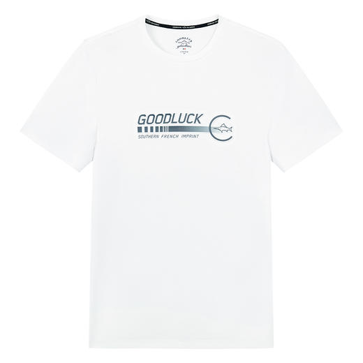 【棉混纺】德鲨蓝色短袖圆领T恤男青年时尚立体字母打底衫 商品图4