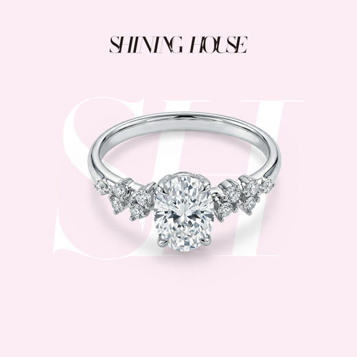 ShiningHouse[培育] 18k金钻石戒指 椭圆形1克拉钻人工真钻人造钻石K金戒指时尚钻石戒指悦己送礼臻选【此商品不支持7天无理由退货退款】预计3日发货 商品图0