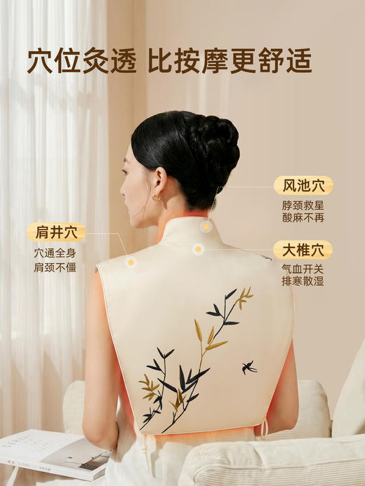 【618活动中】元气达人肩颈热敷包艾灸  无线随身灸 石墨烯可移动披肩 商品图2