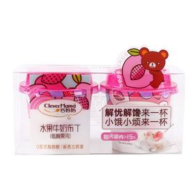 巧妈妈 蜜桃果肉水果牛奶布丁 200g/盒