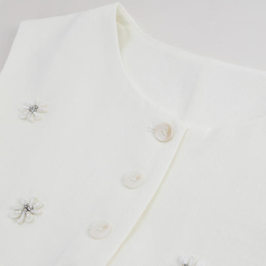 RF403斯尔丽26新款老钱亚麻手工钉珠无袖马甲搭阔腿裤套装 商品图11