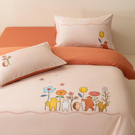 绎生活卡通床品三件套 | 柔软亲肤、细腻丝滑、AB面配色设计、清新柔和 商品图3