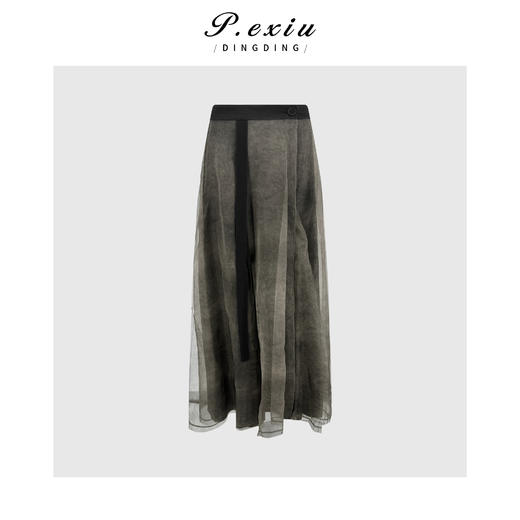 PanYiXiu/潘依绣100%桑蚕丝高级感通勤气质飘逸感两面穿半身裙 YL11726 商品图4