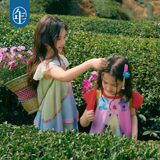 年衣童装儿童无袖连衣裙女童新款夏装民族风女孩甜美小飞袖中长裙 商品图4