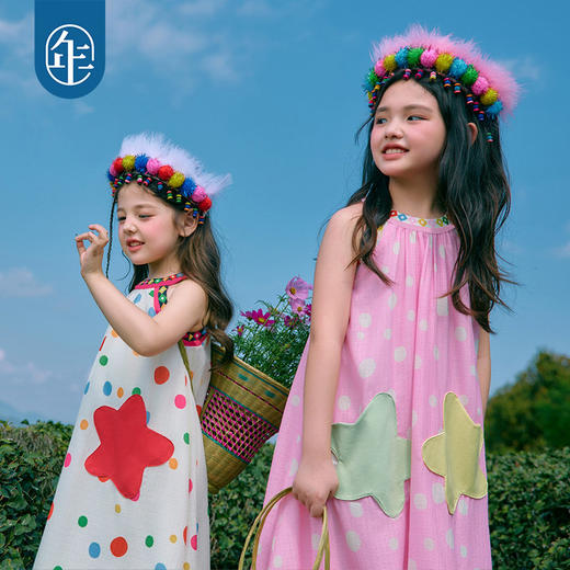 年衣童装儿童无袖连衣裙女童夏季新款民族挂脖露肩A字长裙吊带裙 商品图2