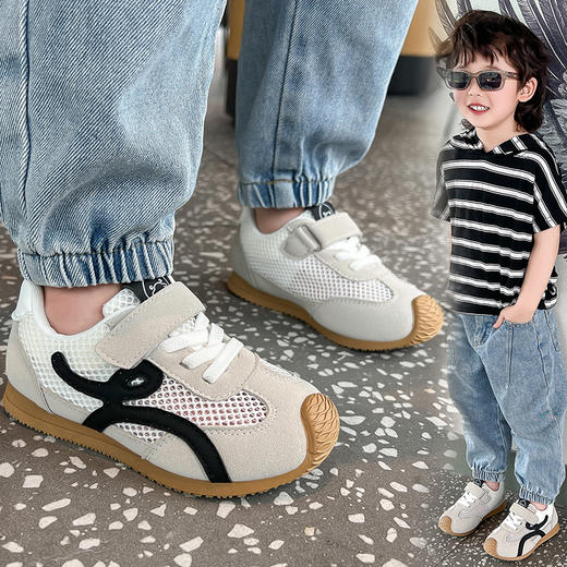 小黄鸭新款儿童运动鞋夏季时尚镂空大网男童阿甘女童休闲童鞋21-39 商品图3