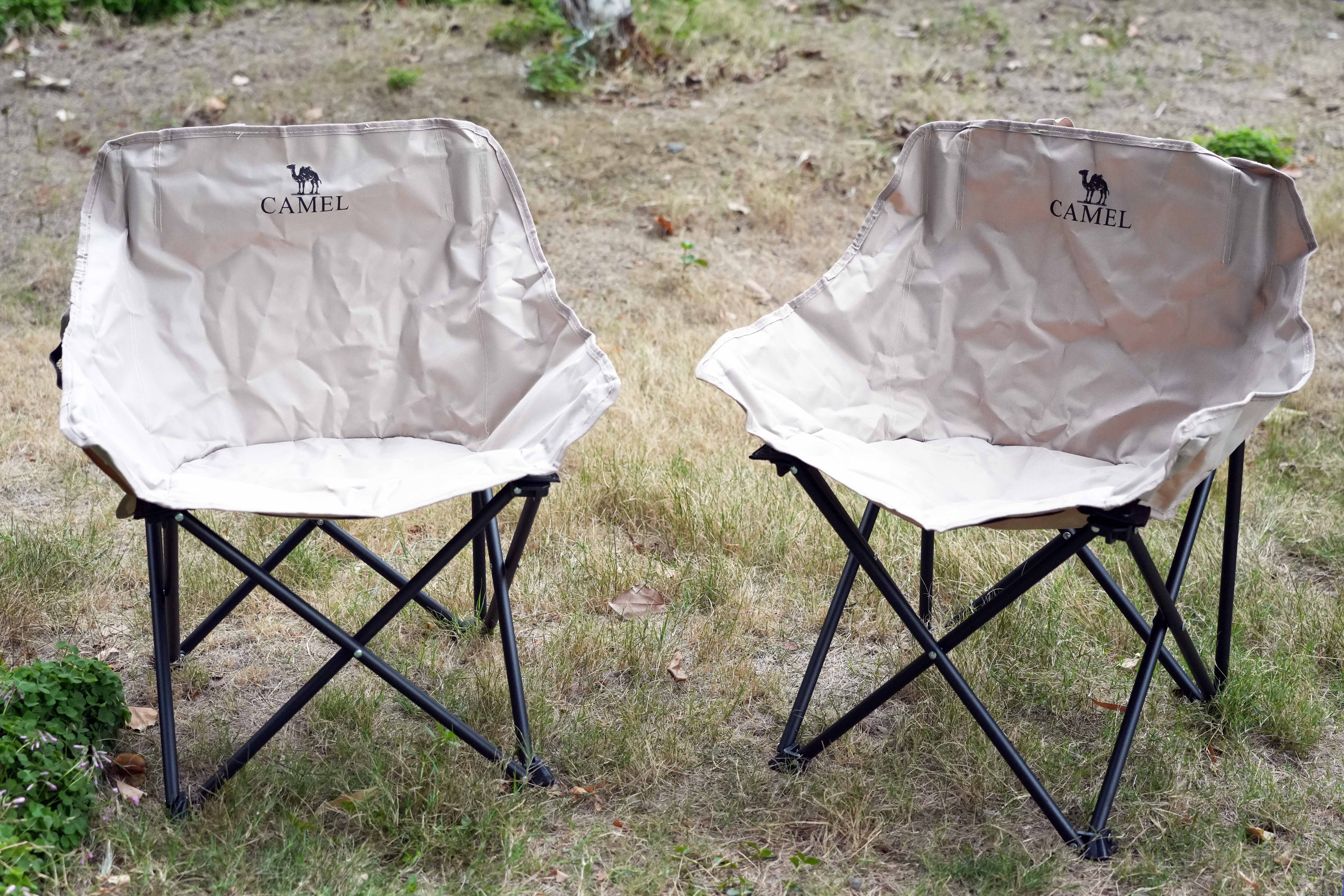 骆驼户外折叠椅月亮椅露营野餐椅子高背便携半躺椅凳子钓鱼桌椅