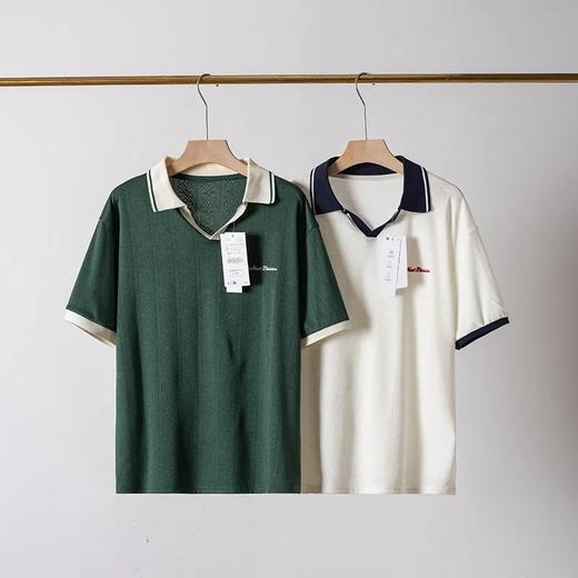 新款夏季男士翻领刺绣短袖文化衫休闲T恤夏季logo 商品图2