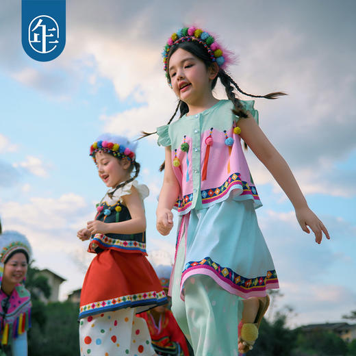 年衣童装儿童套装女童2026年新款夏装民族风女孩背心上衣裙裤套装 商品图2