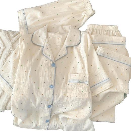 【显瘦不勒肉！亲肤不扎】奶乎乎睡衣女春夏季云朵纯棉绸棉纱短袖可爱大码宽松家居服三件套。xb 商品图4