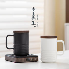 南山先生畅行茶水分离马克杯 陶瓷带盖过滤