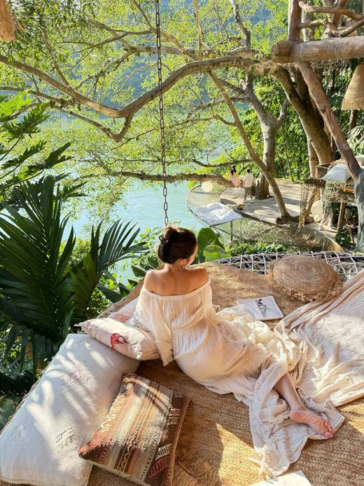 PIAN AI冷小姐# 泰国原生棉纯棉带袖两穿连衣裙 商品图2