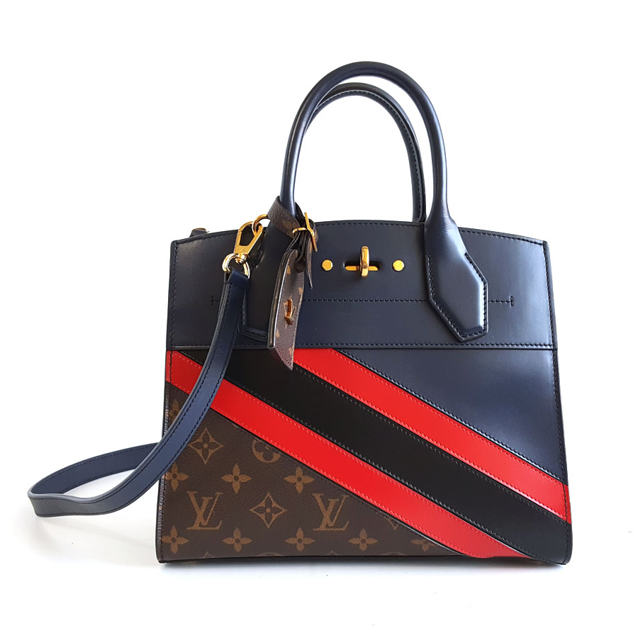 【95新】LV路易威登M55434老花拼蓝色city steamer手提单肩包女士060426NJS03