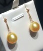 13.
18K金南洋金珠耳环，10-11mm ，椭圆，微瑕，光泽超亮 商品缩略图2