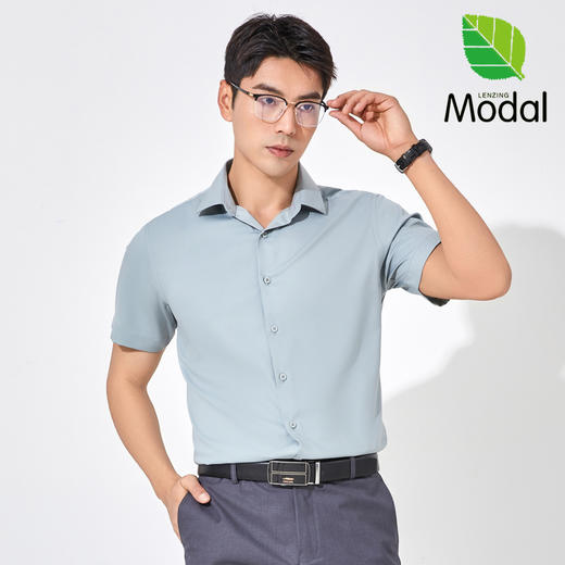 【72小时发出】Gesamy男士兰精莫代尔长袖/短袖衬衫 物理免烫可机洗 HEIQ智能控温 复合莫代尔材质弹性佳无拘束 柔软亲肤透气舒适 商品图7