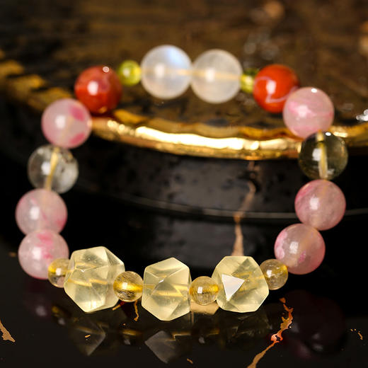 【祈愿吉品】黄水晶吸米多宝手链黄水晶盐源玛瑙手链 商品图4