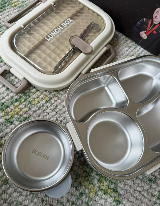正品中国星闪304不锈钢分格饭盒 三四钢实业 商品图7