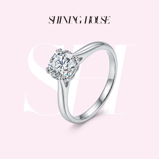 ShiningHouse[培育] 18k金钻石戒指 圆钻形1克拉钻人工真钻人造钻石K金戒指简约钻石戒指悦己送礼臻选【此商品不支持7天无理由退货退款】预计3日发货 商品图0