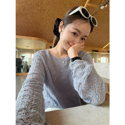 2604304    “康宝莱🧶” 钩花针织 棉镂空上衣 商品图9