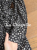 专柜实拍【法式波点茶歇】拉夏贝尔/La Chapelle复古性感V领木耳边气质显瘦系带波点长袖荷叶边短裙 商品缩略图11
