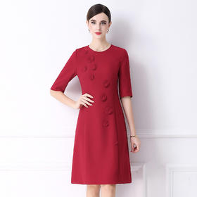 「高货deo」全新升级【铂金会员477/天猫639/差价162】(13730)洛诗琳轻奢立体花朵钉珠连衣裙2026新款气质显瘦A字裙