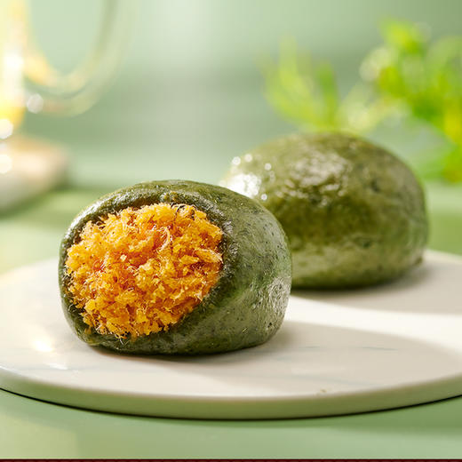 【99积分兑换】  五芳斋 蛋黄肉松青团  网红糕点青团子 60克*4只 商品图1