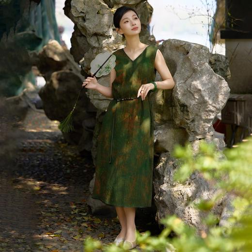 西子/花月春风22姆米桑蚕丝柔非遗香云纱双面穿连衣裙/CQTJ1100 商品图0