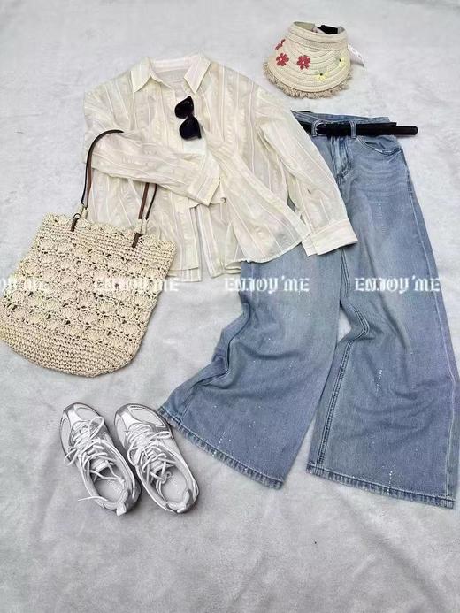 【门店同款】ENJOY夏季条纹衬衫背心两件套 171158030 商品图3