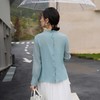 西子/清露立荷立领显瘦竖条肌质灯笼袖上衣/SYHY0325 商品缩略图4