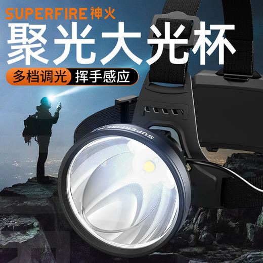 神火HL95头灯强光超亮长续航户外夜钓鱼感应防水头戴式照明矿灯 商品图0