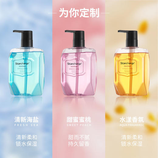 【绵密泡沫！持久留香】清新海盐洗手液水蜜桃清香家用装香氛清洁呵护不伤手清洁液。xb 商品图2