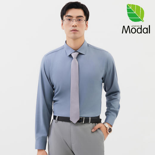 【72小时发出】Gesamy男士兰精莫代尔长袖/短袖衬衫 物理免烫可机洗 HEIQ智能控温 复合莫代尔材质弹性佳无拘束 柔软亲肤透气舒适 商品图5