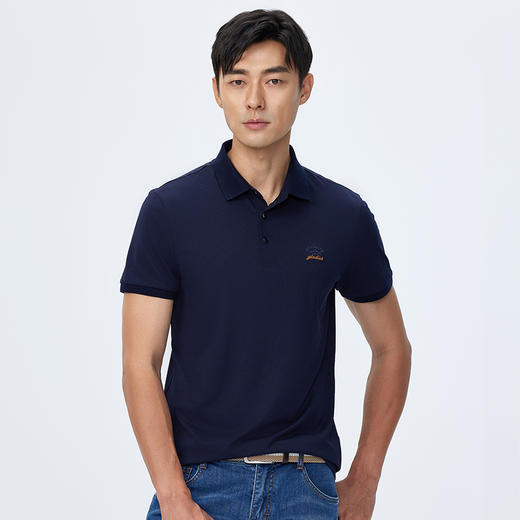 【凉感舒适】德鲨纯色短袖POLO衫男夏新款休闲上衣翻领T恤 商品图1