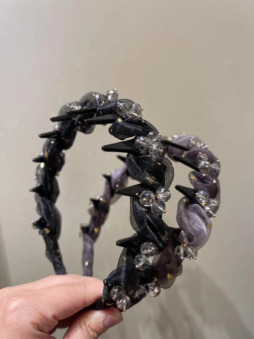 轻奢礼盒装！带齿欧根纱+水晶发箍   26Y04060- 商品图2