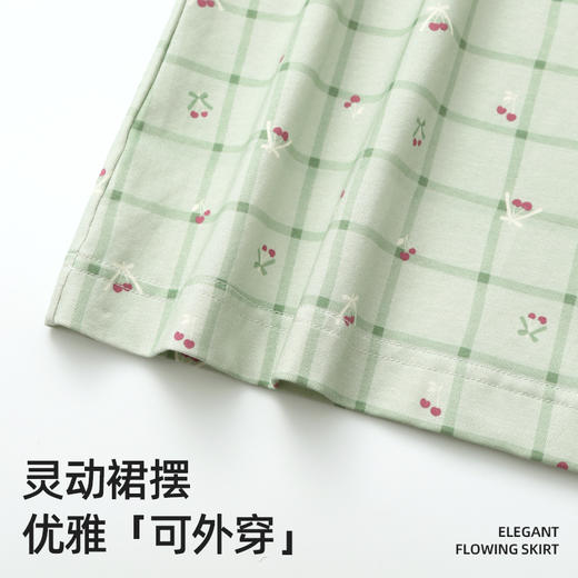 芬腾新款夏季纯棉女睡裙短袖圆领套头蕾丝花边甜美可爱休闲家居服★ 商品图4