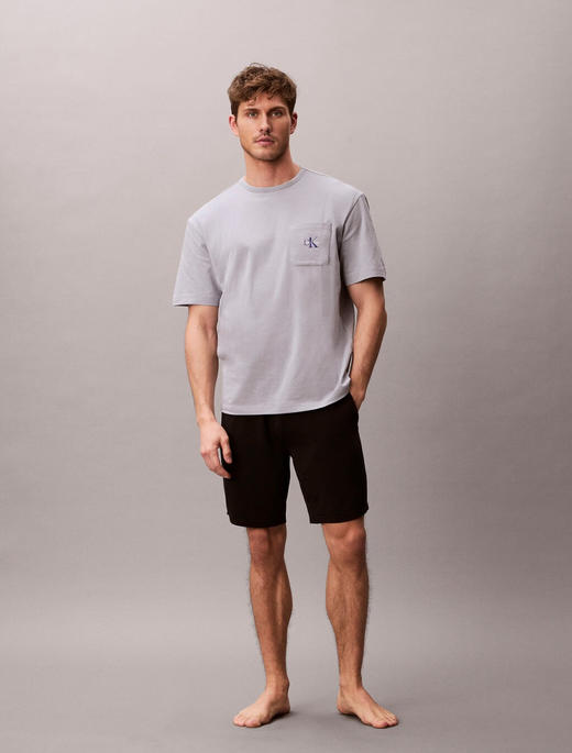 官网800+ C家男士家居服圆领T恤+宽松短裤休闲套装 亲肤柔软挺括有质感 可家居可外穿遛弯衣 商品图0