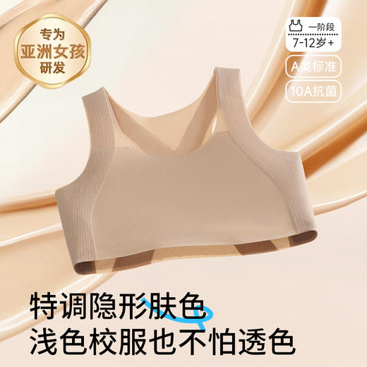 一阶段防凸点~小学生初发育运动内衣女童内衣7-12岁 薄棉垫抗菌背心青春期文胸 商品图0