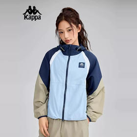 XY｜Kappa卡帕背靠背运动防风衣春季新款户外防泼水上衣女款夹克外套卡k0f42fj81-8015