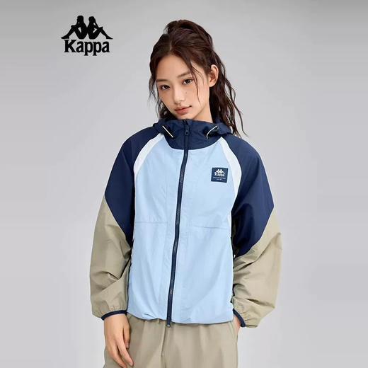 XY｜Kappa卡帕背靠背运动防风衣春季新款户外防泼水上衣女款夹克外套卡k0f42fj81-8015 商品图0