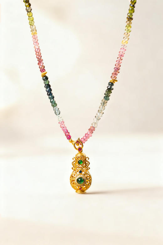 碧玺宝瓶18K金项链 商品图2