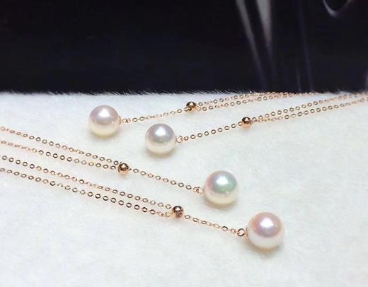 16.
经典Y字链✨
18K金AKOYA珍珠项链，前面款式可以自由调节长度[调皮]7.5-8mm珠，圆，微瑕，珠光超亮 商品图0