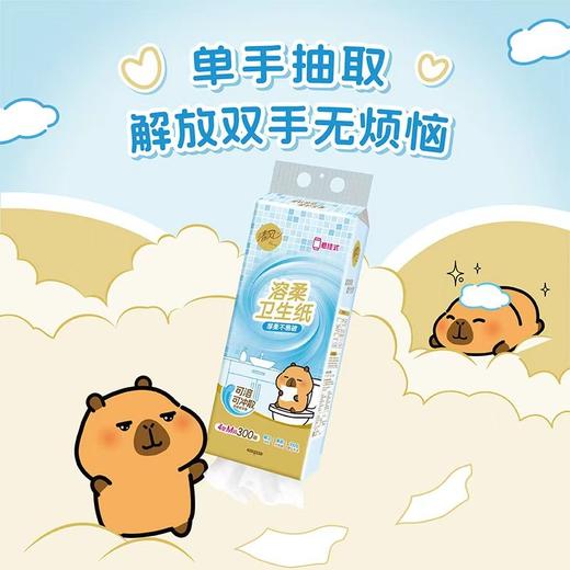 清风 悬挂式溶柔四层底部抽纸 300抽/提 商品图2