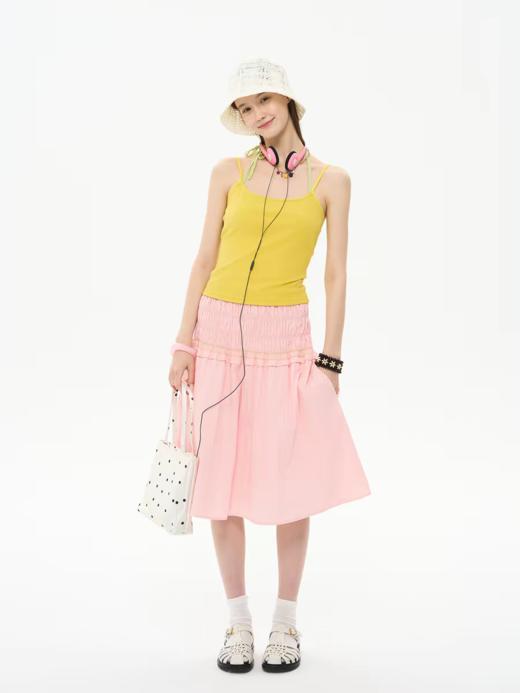 heris/H61128/活力假日彩色肩带挂脖 可拆袖胸垫吊带背心显瘦两色 商品图1