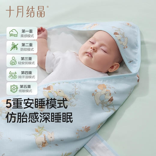 婴儿抱被夏季薄款竹棉蚕丝包被新生儿宝宝低敏防蚊包裹被 商品图2