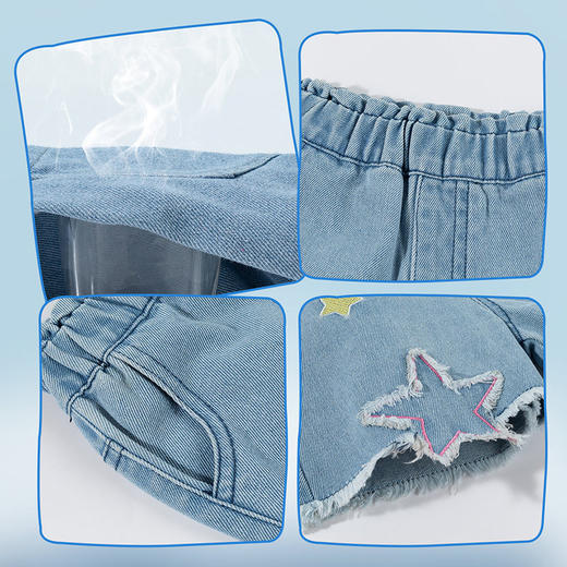 贝贝怡女童夏款牛仔短裤 商品图4