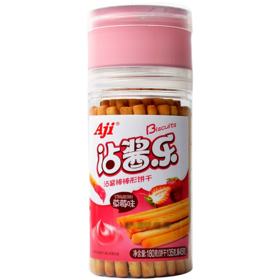 AJI 沾酱乐沾酱棒棒形饼干草莓味 180g/罐