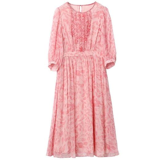 「自」全新升级【铂金会员588/天猫799/差价211】(13159)洛诗琳法式乔其印花连衣裙2026新款气质收腰显瘦真丝A字裙 商品图4