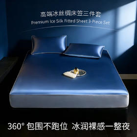 冰丝3件套！ROMASTER罗马世家 冰丝绸床笠款3件套 高定锦氨冰丝绸 凉感黑科技 裸感新体验 8色可选